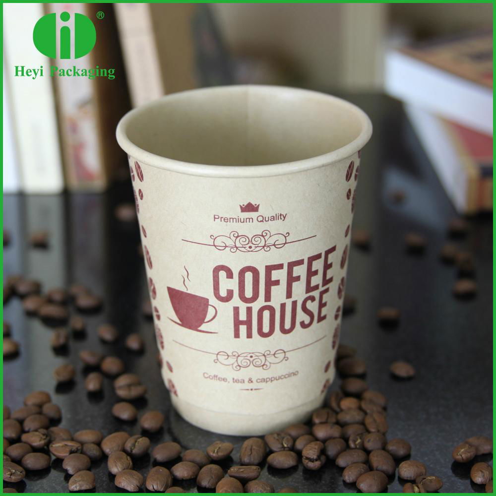Kraft paper coffee cups double walls paper cup 3