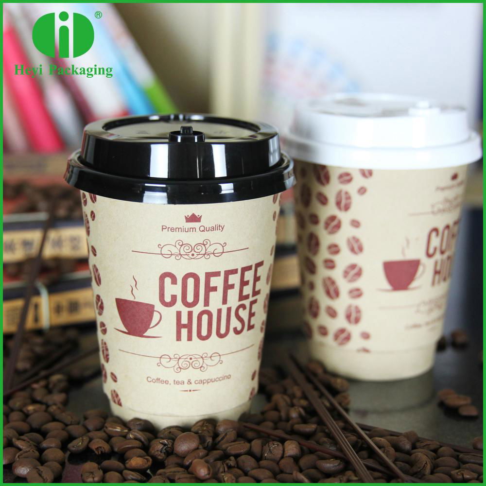Kraft paper coffee cups double walls paper cup 4