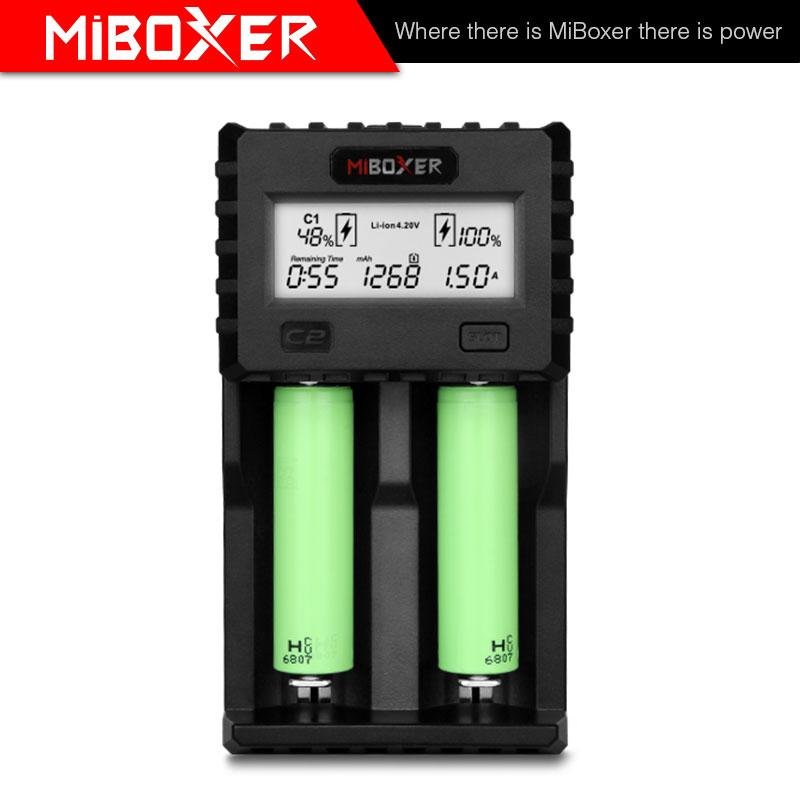Miboxer C2-3000 2 Bay 1.5A Battery Charger 18650 4