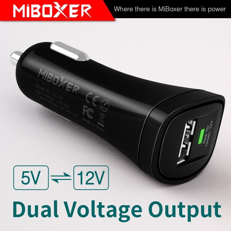 Miboxer CC-24 5V/12V 2 Voltage Outputs 2.0A Car Charger 5