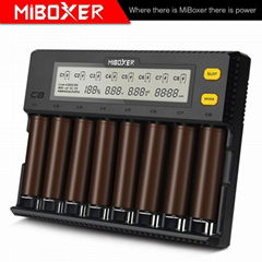 2018 Miboxer Newest C8 Smart Battery Charger 8 Slots for Rechargeable Batteries