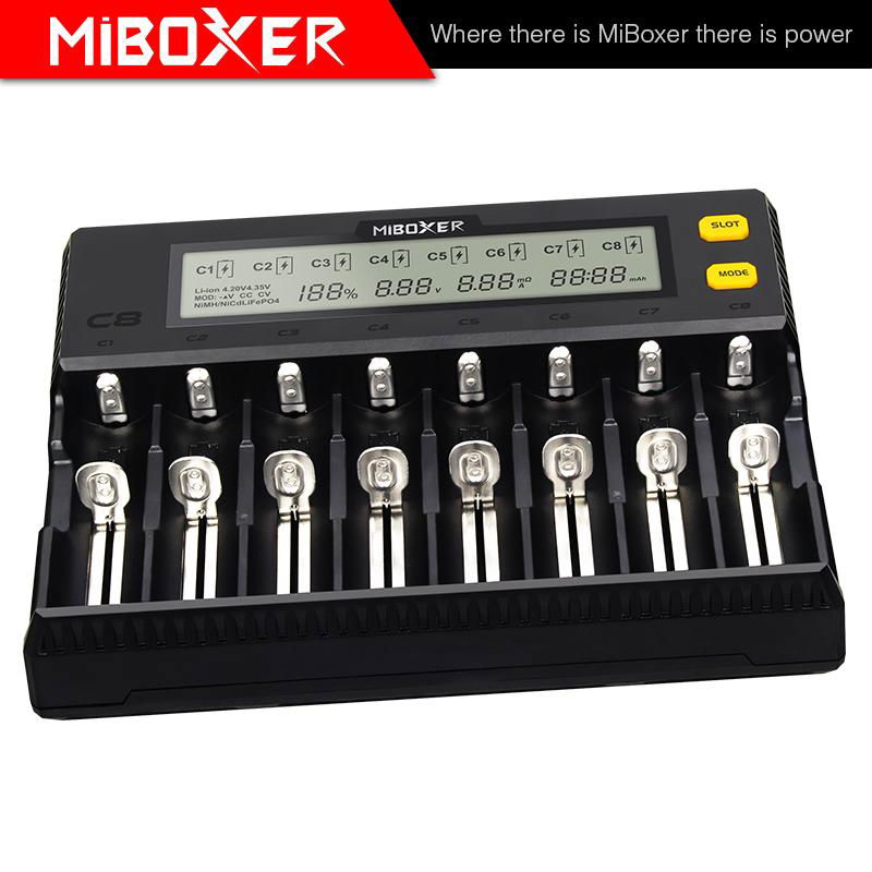 2018 Miboxer Newest C8 Smart Battery Charger 8 Slots for Rechargeable Batteries 4