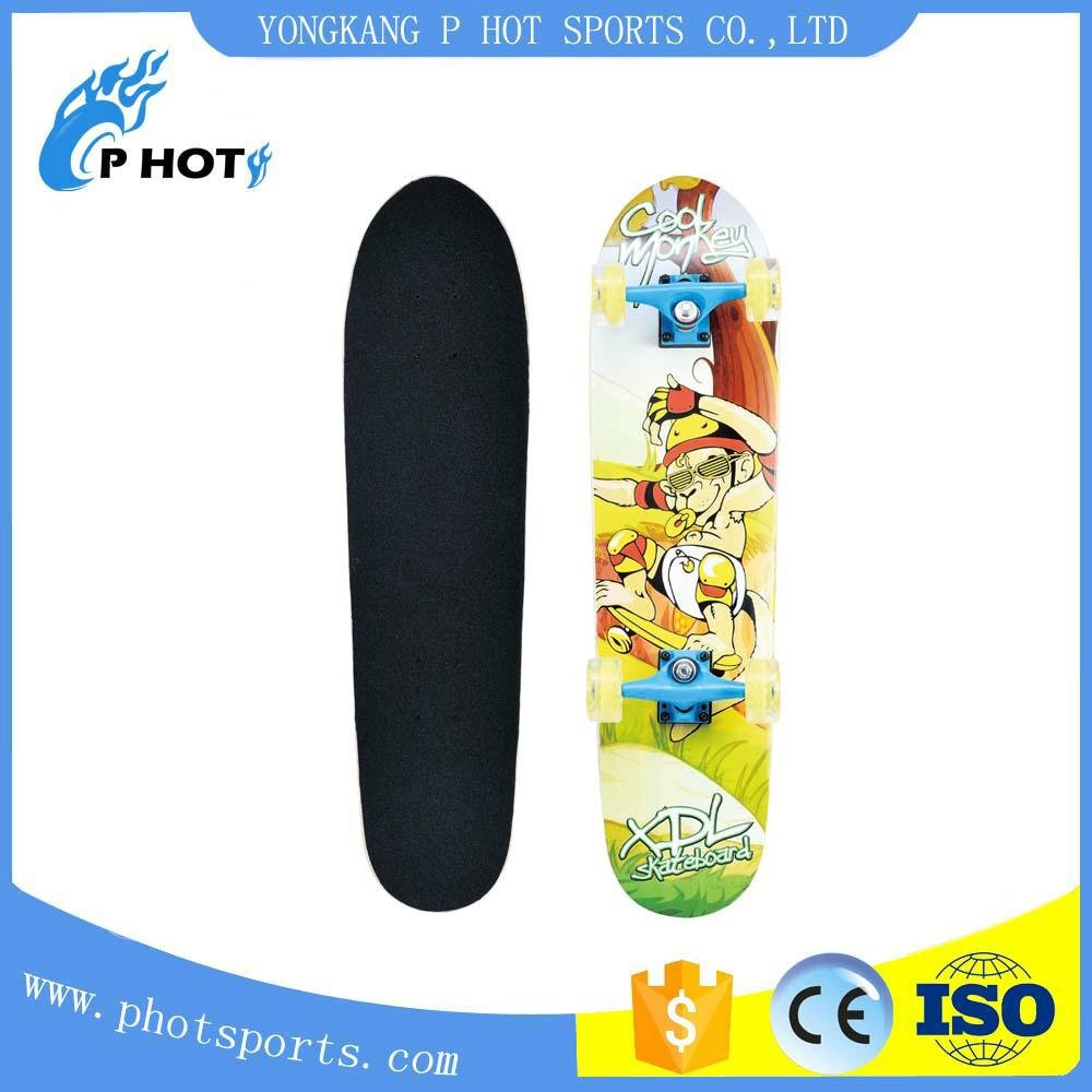 mini longboard double kick skateboard complete