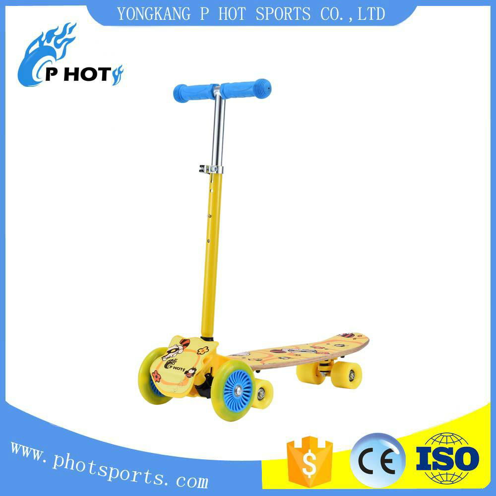 flash wheel skateboard wooden deck scooter 2 in 1 3