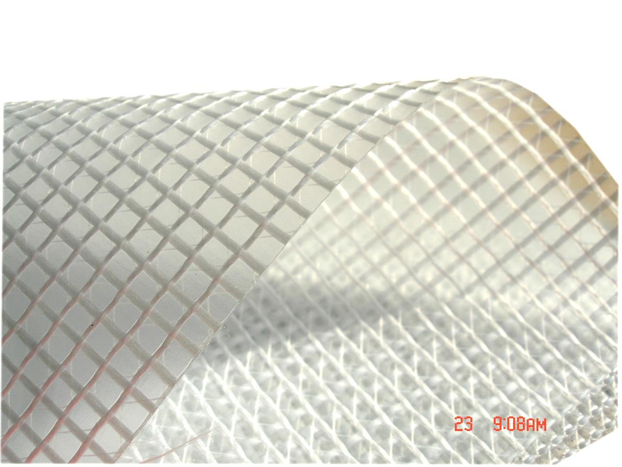 耐寒阻燃PVC透明夹网布 2