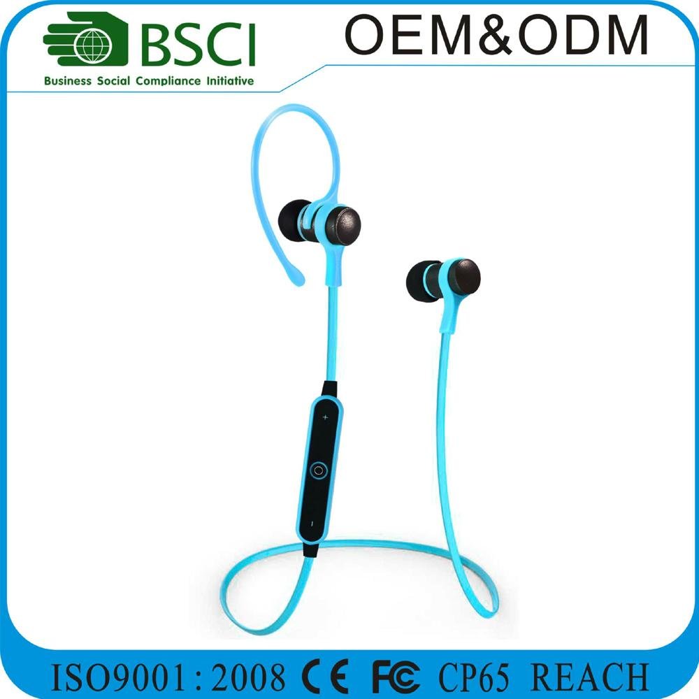 Free sample 2017 newest hand free earphone bluetooth neckband for sports