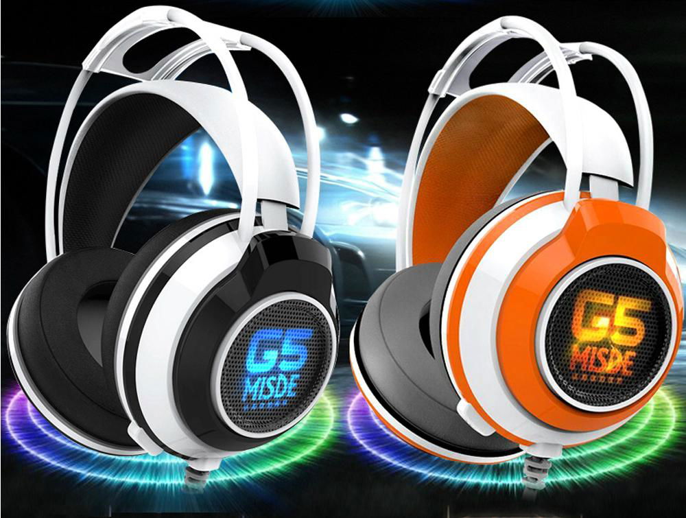 Wired Stereo Headphone pc gaming headset Stereo Micphone with led lamp 3