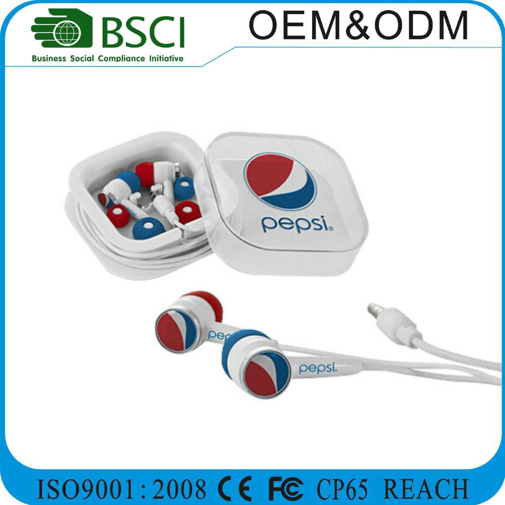 Personalised wired earphones with Custom Printed Logo Package for promotion