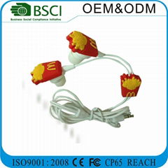 OEM 3D custom shape earphone and earbuds for promotions