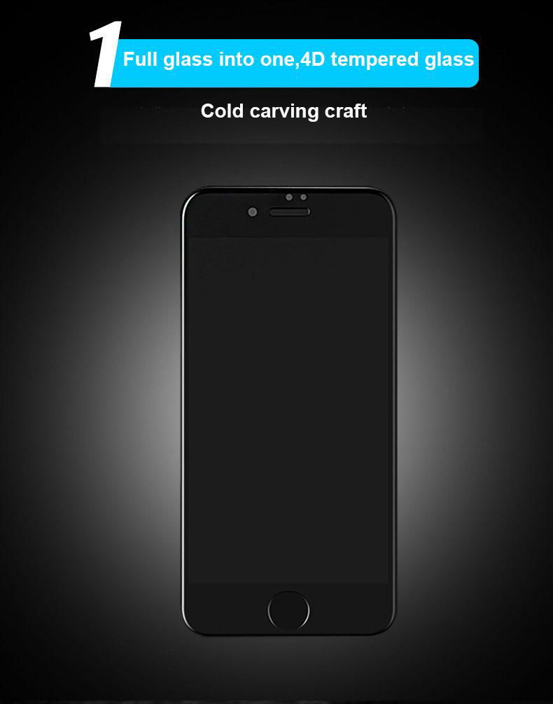 9H 3D 4D Full Covered tempered glass screen protector For iphone 6 6plus 7 7plus