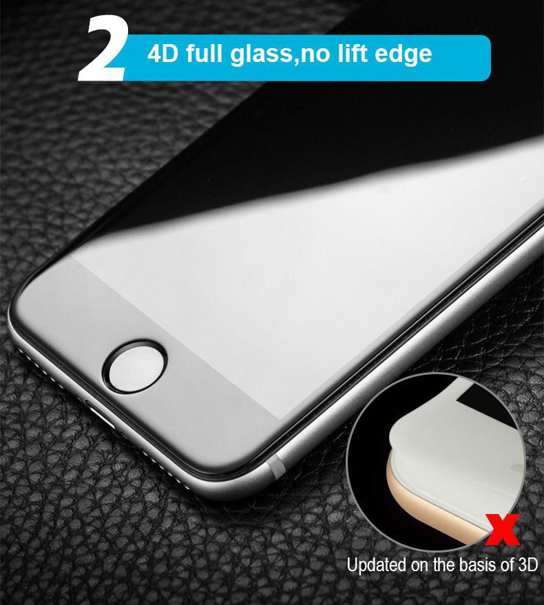 9H 3D 4D Full Covered tempered glass screen protector For iphone 6 6plus 7 7plus 5