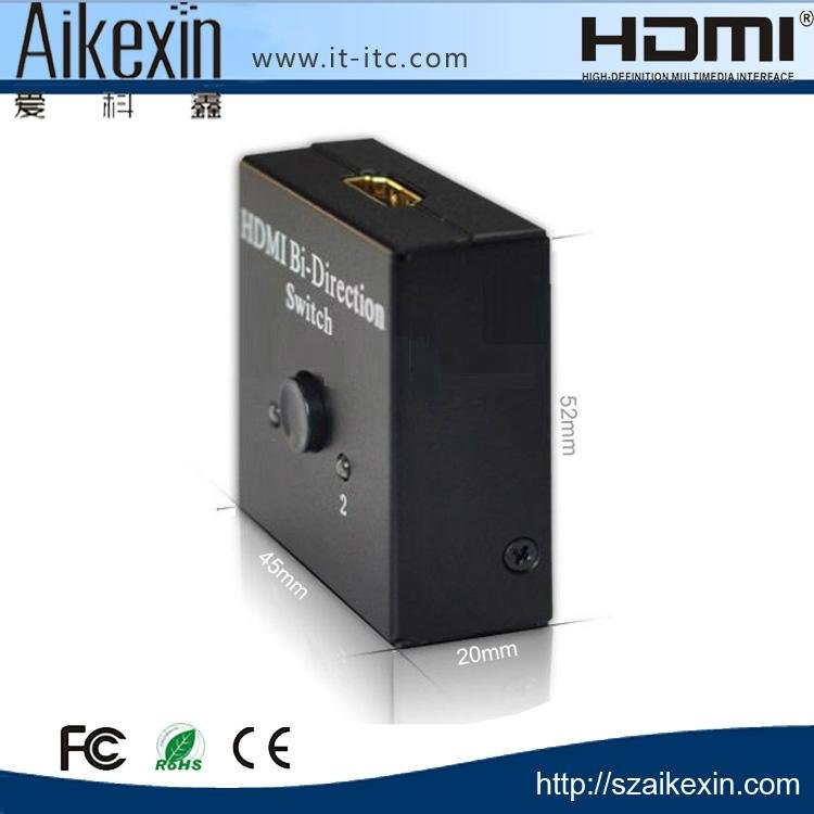 Aikexin 1x2 HDMI Bi-Directional Switch 2x1 support 1080P and 3D  4