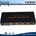 Aikexin 5x1 HDMI Switch 5 in 1 out support 4Kx2K 1080p with Remote Control  4