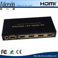 Aikexin 4 Port HDMI Switch 4 in 1 out support 4Kx2K with Remote Control 4