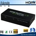 Aikexin 1x4 HDMI Splitter 1 in 4 out hdmi splitter with 4Kx2K 3D 1080P