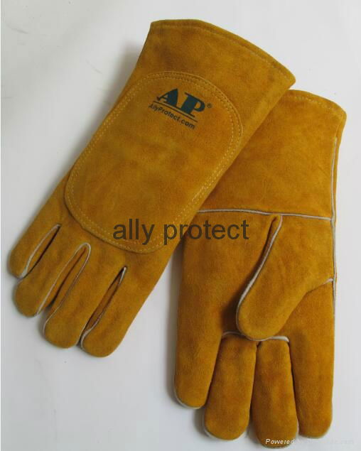 2017 back with double leather welding gloves with more protection and durability