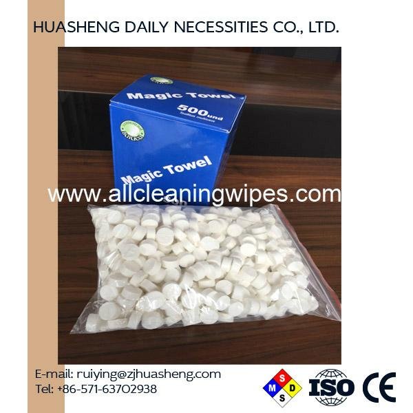 compressed non-woven paper napkin magic towel coin tablet tissue  4