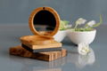 Bamboo eye shadow compact case with mirror