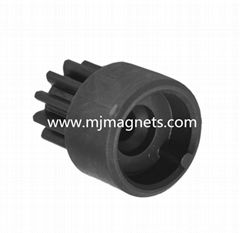 Plastic injection bonded magnetic gear