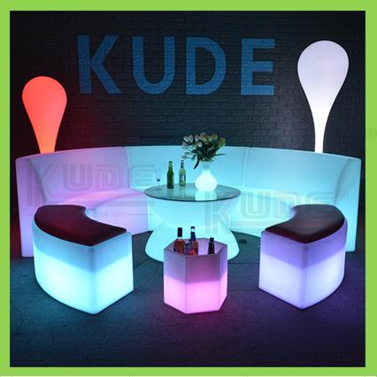 Outdoor PE Table and Chair LED Patio Garden Furniture 5