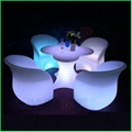 LED Arm Chair and Flower Shape Table Light up Furnitures