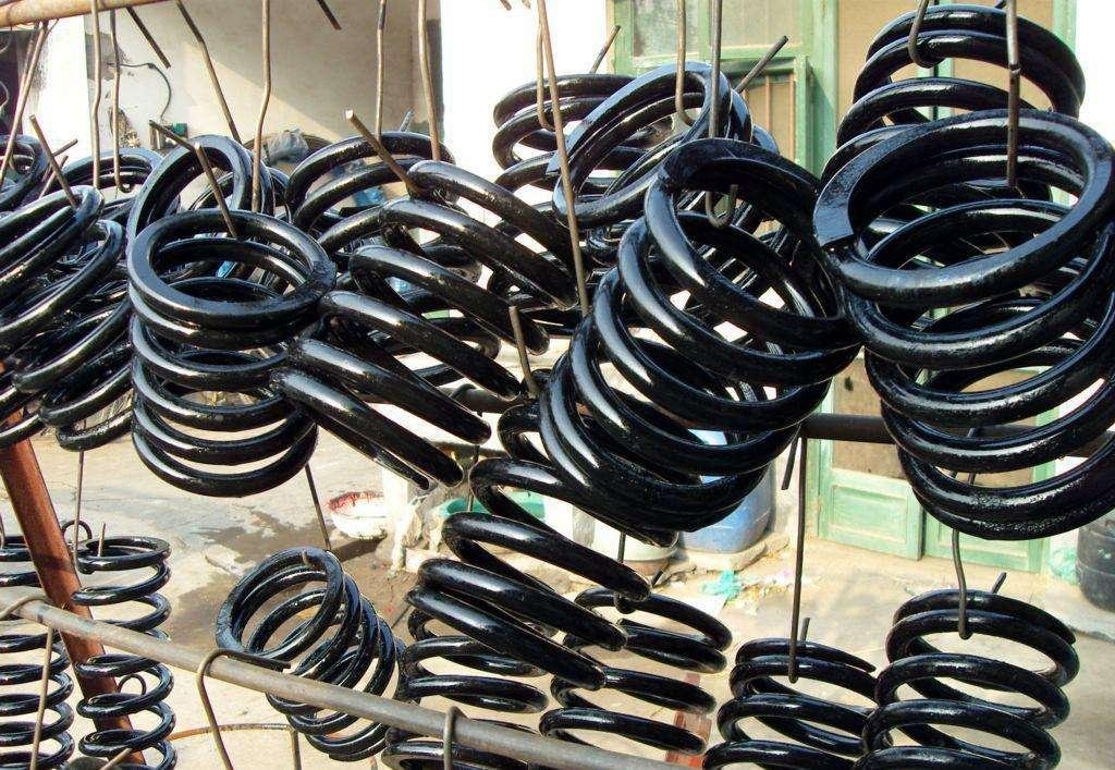 hot winding a large coil spring