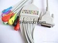 Schiller one piece EKG Cable DB 15Pin Snap AHA