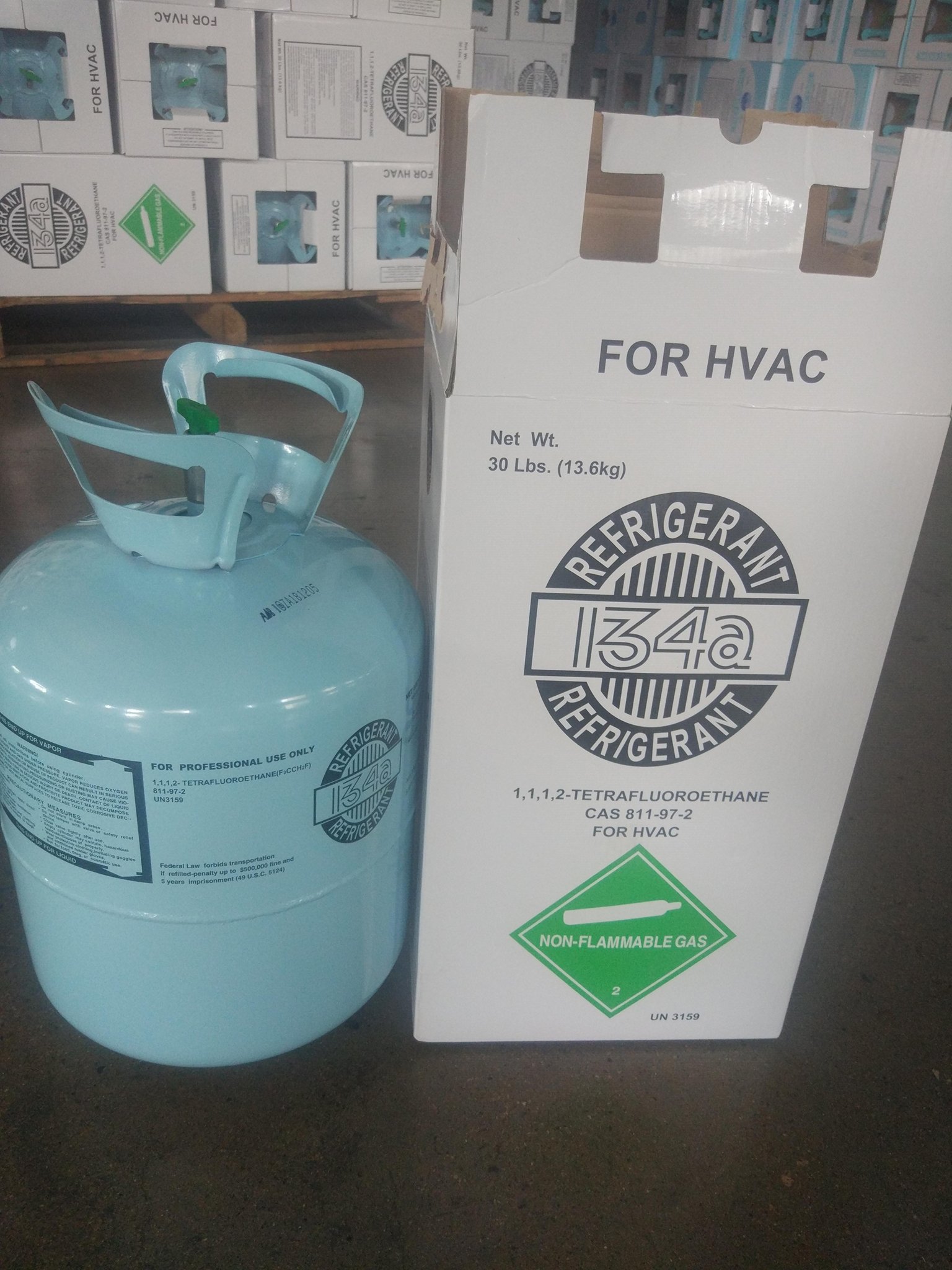 99.9% Purity 13.6kg/30lbs Disposable Cylinder Freon 134A Refrigerant Gas R134A 2