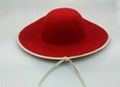 cheap wool felt women hat wide brim wool felt hat round top hat 1