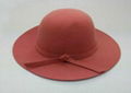 pink women bowler wool felt hat high