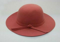 pink women bowler wool felt hat high quality 100% wool 