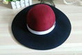 women pure wool felt round top hat with