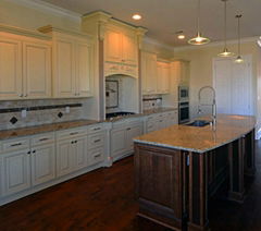 American style cherry glazed kitchen furniture cabinet hardwood