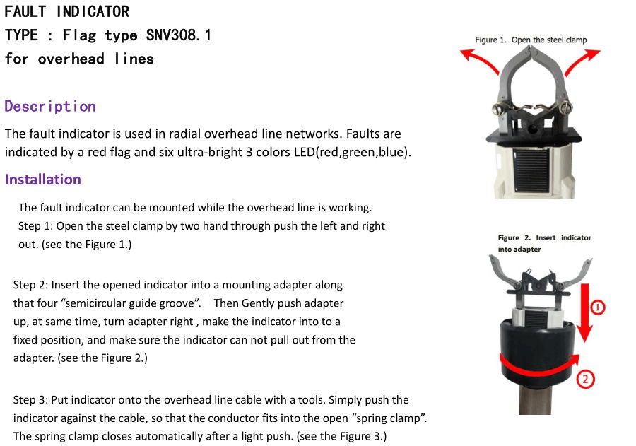 Installation Adapter  of  overhead Line Fault Sensor 4