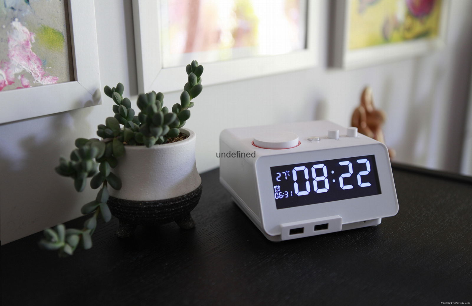 Homtime Bluetooth Speaker with FM Radio Alarm Clock and USB Charging Ports 3