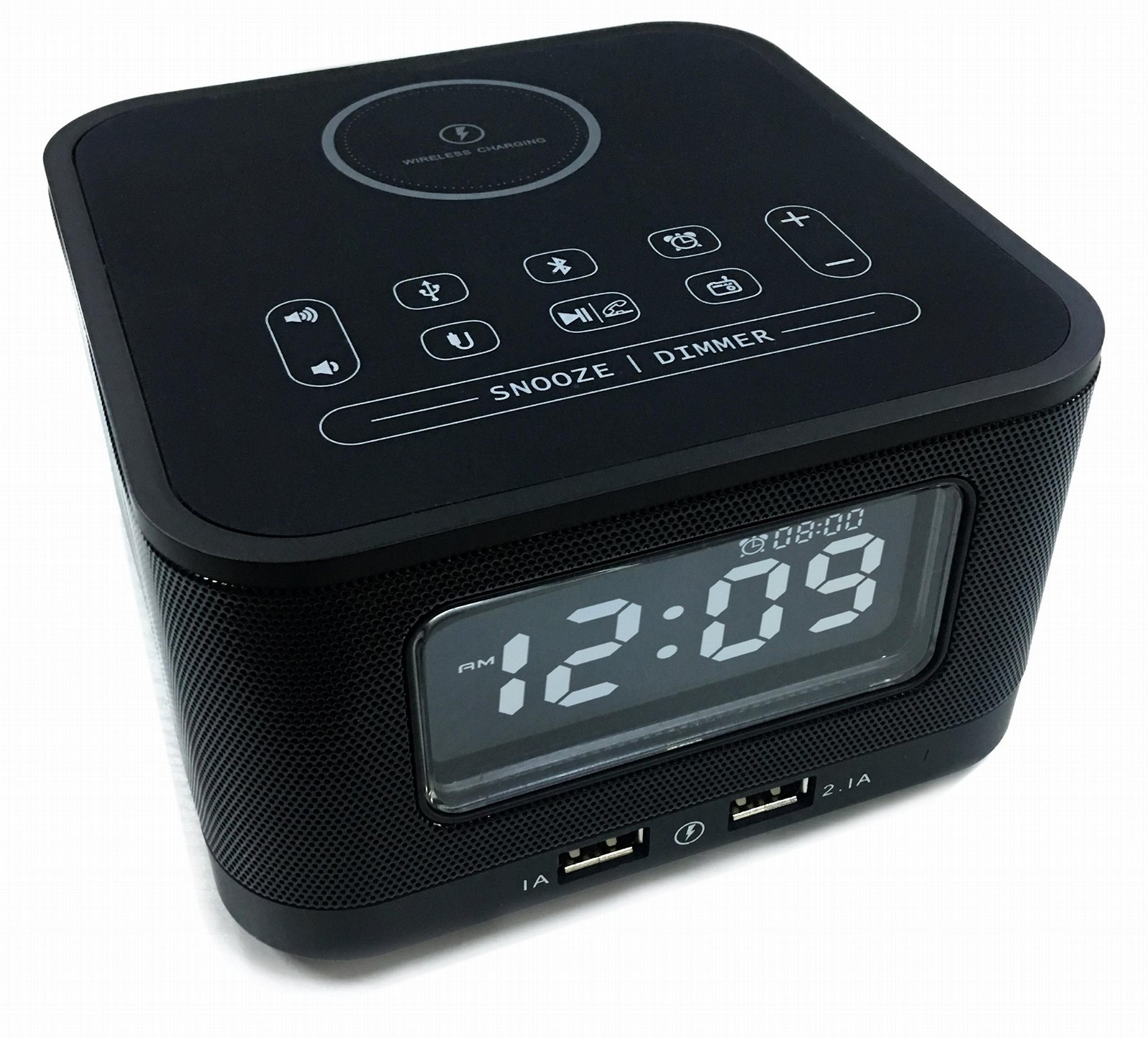 Stereo alarm clock radio  Bluetooth Speaker with Wireless charging with 2
