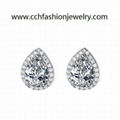 teardrop cubic zircon stud earrings