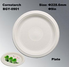 Cornstarch Tableware withFDA Certificated Disposable Plate 9 Inches 