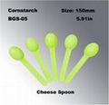 High Quality Cornstarch Disposable Biodegradable  Tableware Cheese Spoon 1