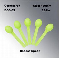 High Quality Cornstarch Disposable Biodegradable  Tableware Cheese Spoon