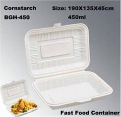 Cornstarch Biodegradable  Take out Lunch Box Disposable Tableware