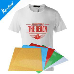 	Kenteer A4 size 8colors 8pcs one bag glitter heat transfer vinyl for garments