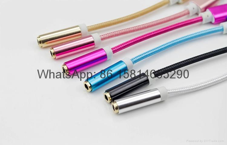 Wholesale hot Lightning to DC 3.5mm for iphone 7 7plus Headphone Jack Adapter  5