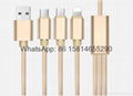 Hot selling 3 in 1 usb cable 8 pin mirco usb type c usb cable  iphone usb cable  5