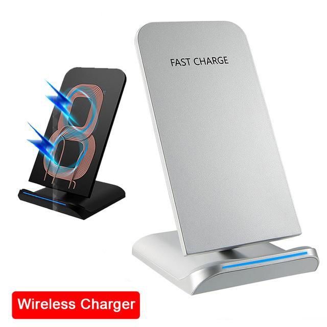 QI Wireless Charger For iPhone X Smart IC Wireless Fast Charger Phone Holder