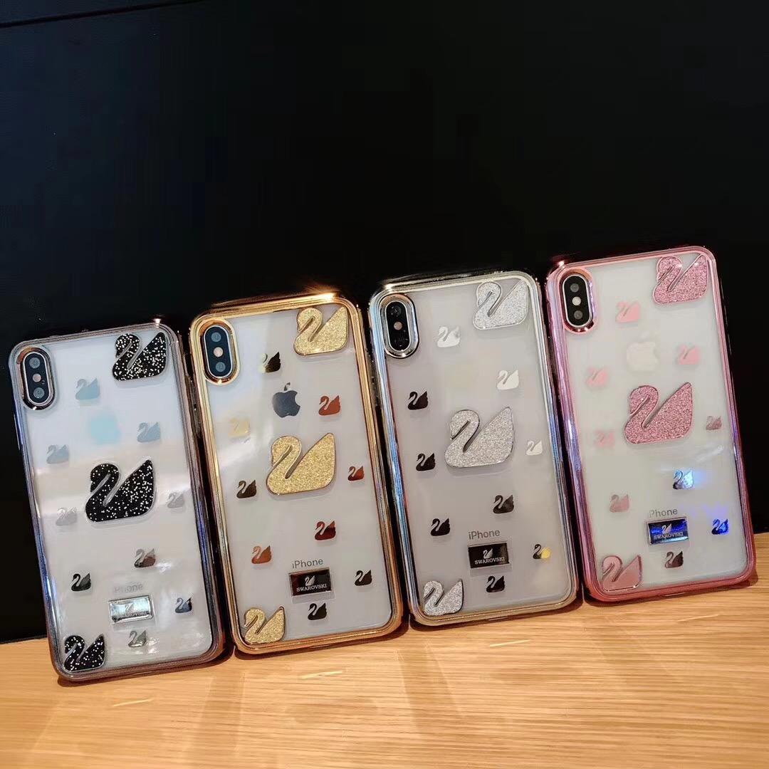 4 colors electroplate cygnet cover case for iphone XS MAX XR  X 7 7plus 8 8plus 