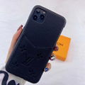 LV leather case with card bag for iphone 11 pro max xs max xr x 7 8plus samsung