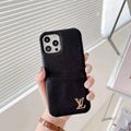 LV phone case with card and logo for iphone 12 pro max xs max xr 11 pro max 8