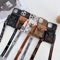 LV leather case with bag holder belt for iphone 13 pro max 12 pro max 11 pro max