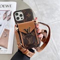 LV leather case with bag holder belt for iphone 13 pro max 12 pro max 11 pro max